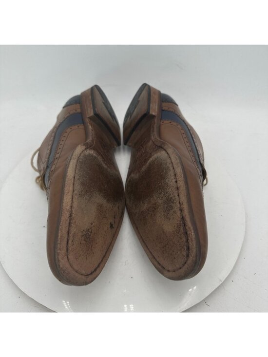 Undandy Men Size EU 43 US 9.5 Brown Black Leather Wingtip Derby Dress Shoes main image 8